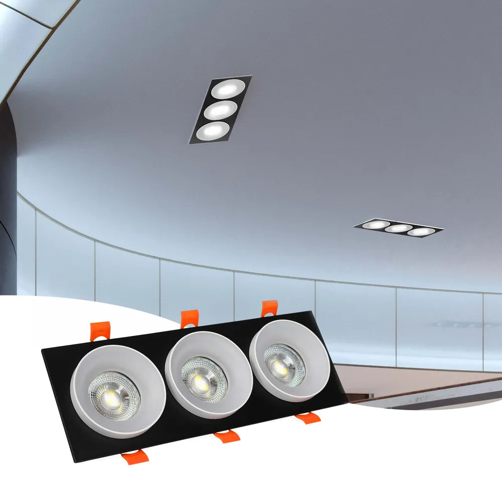 Foco empotrable GU10 en una cocina moderna, realzando la decoración elegante y minimalista con iluminación enfocada y eficiente en energía.143-03436