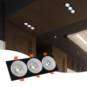 Elegante luminaria empotrable GU10 en una cocina moderna, mejorando la decoración contemporánea con iluminación focalizada y un diseño elegante.143-03436