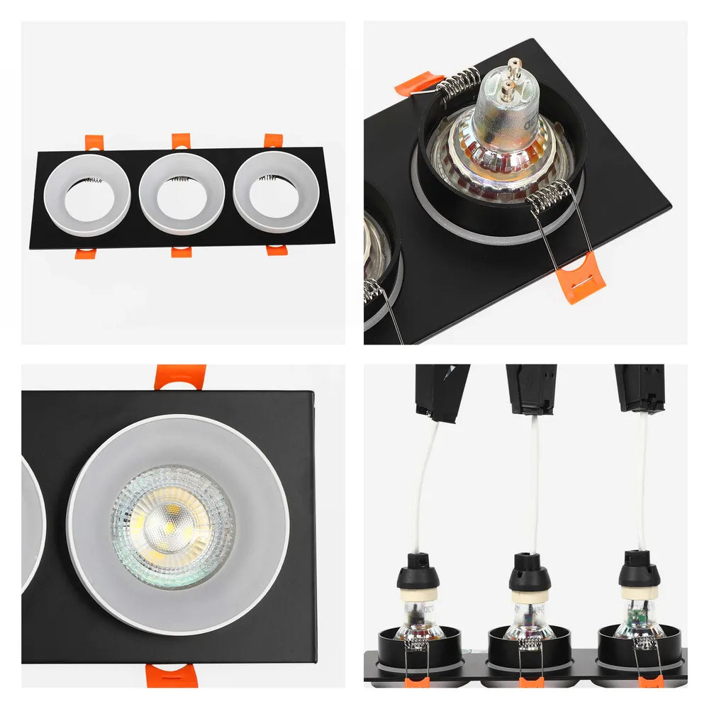 Detalles del Downlight Empotrado Fijo GU10 con Protector de Deslumbramiento-143-03436