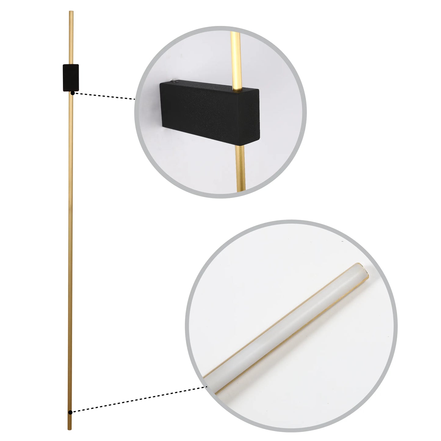Aplique de Pared LED Aurora Slimline – Minimalista Moderno en Negro y Dorado
