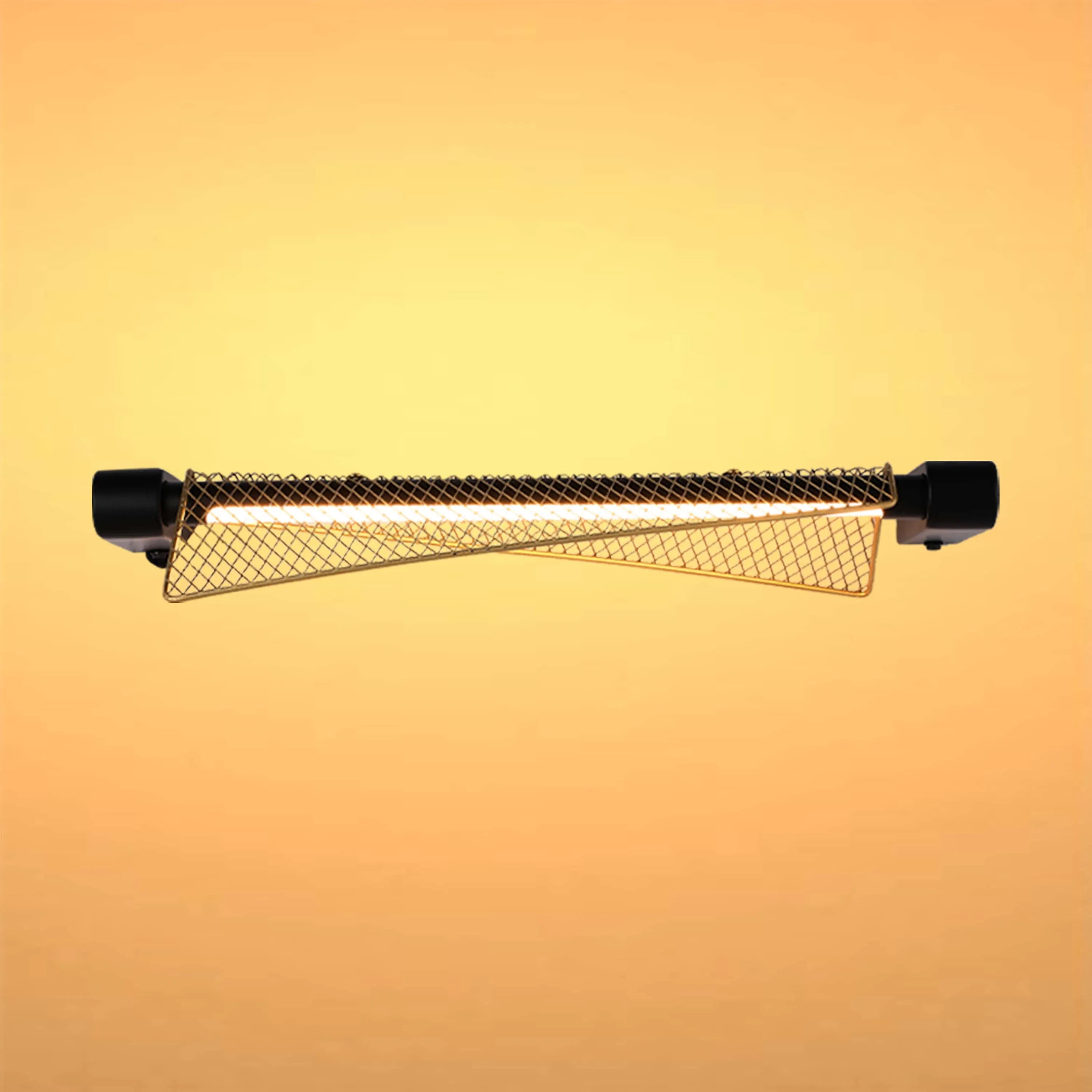 Lámpara de pared dorada con diseño cruzado – 390 mm de ancho, LED integrado de 6W, 3000K luz blanca cálida