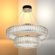 Candelabro de cristal dorado – Dos niveles circulares o un nivel ovalado