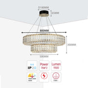 Candelabro de cristal dorado – Dos niveles circulares o un nivel ovalado