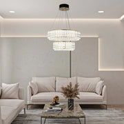 Candelabro de cristal dorado – Dos niveles circulares o un nivel ovalado