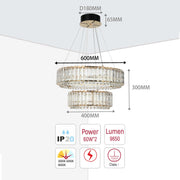 Candelabro de cristal dorado – Dos niveles circulares o un nivel ovalado