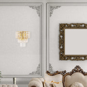 Lámpara de pared dorada con cristal y vidrio rectangular