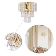 Lámpara de pared dorada con cristal y vidrio rectangular