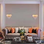 Lámpara de pared dorada con cristal y vidrio rectangular