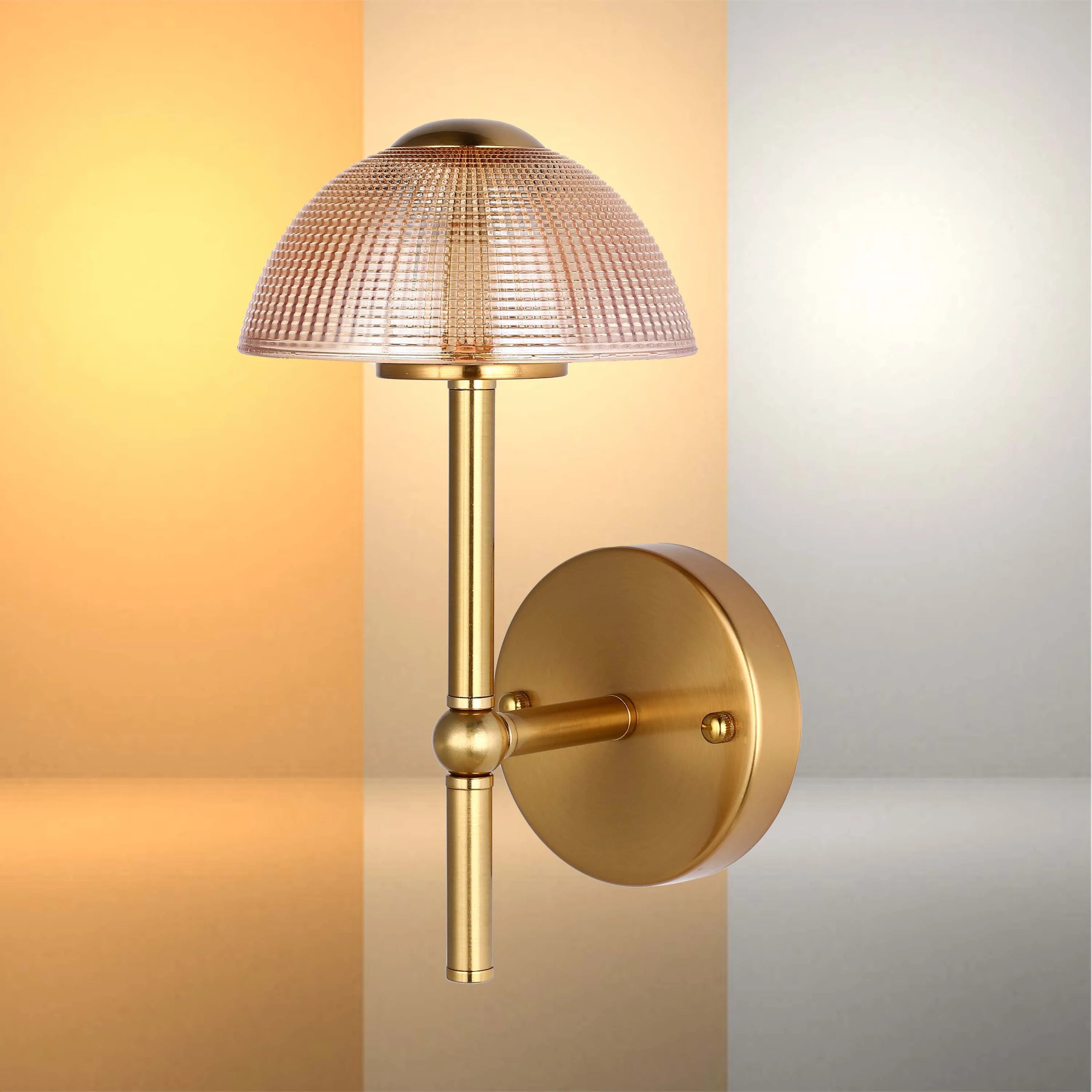 Lámpara de pared de cristal en forma de hongo – LED integrado de 5W, con interruptor para 3 temperaturas de color (3CCT)