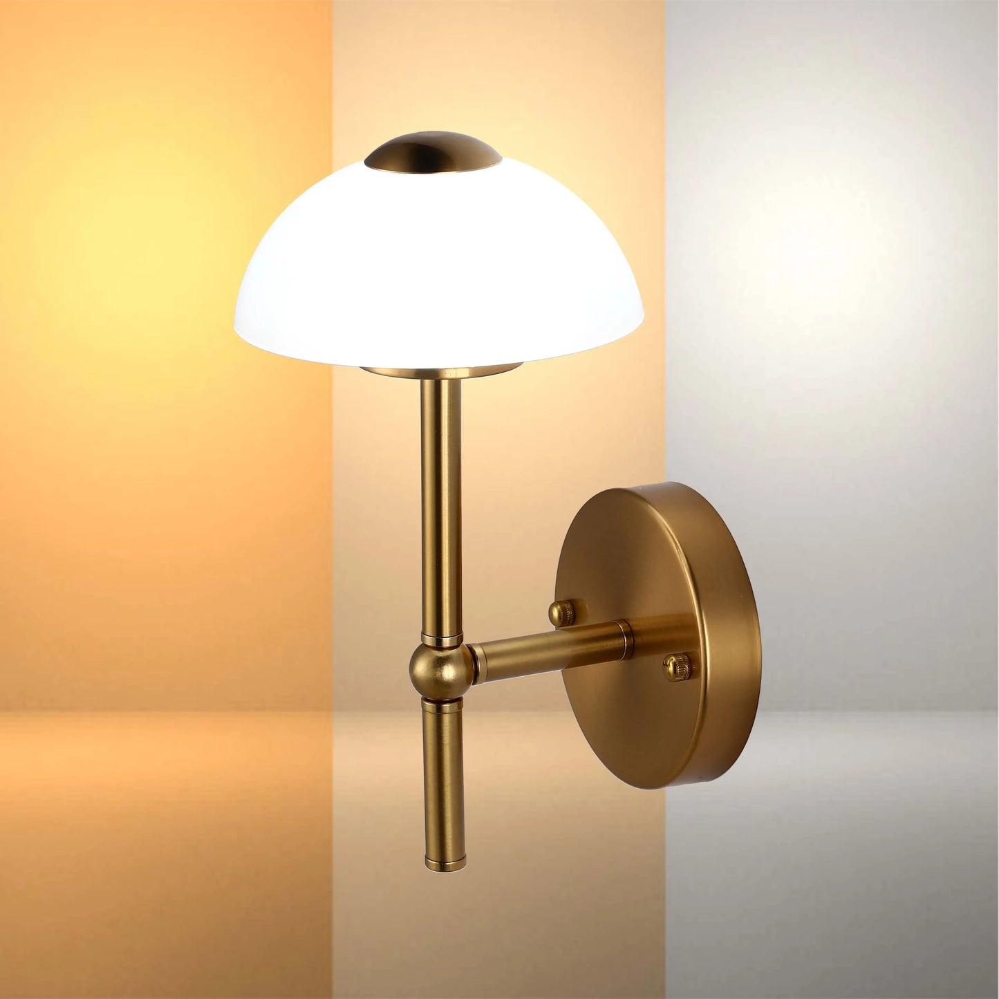 Lámpara de pared de cristal en forma de hongo – LED integrado de 5W, con interruptor para 3 temperaturas de color (3CCT)