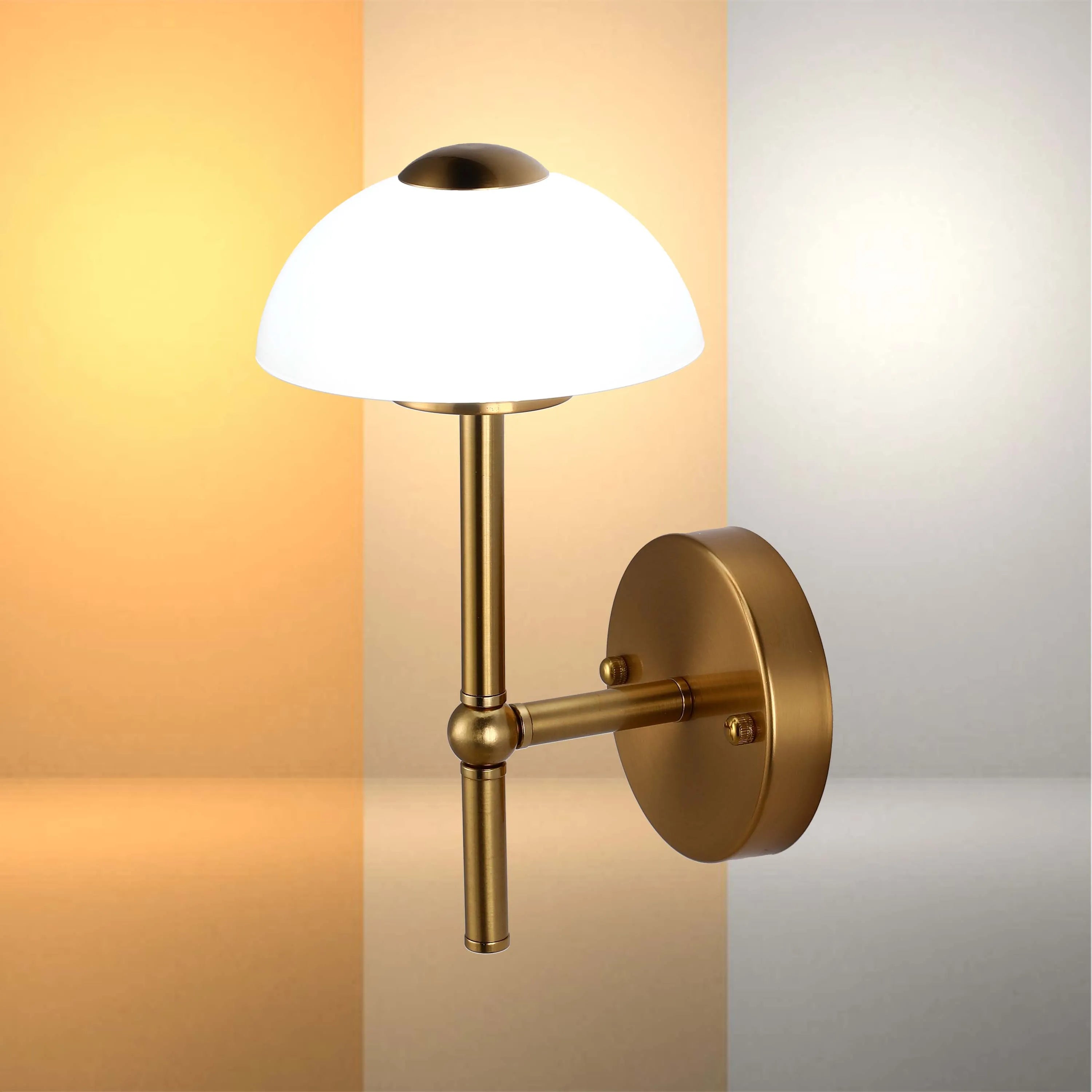 Lámpara de pared de cristal en forma de hongo – LED integrado de 5W, con interruptor para 3 temperaturas de color (3CCT)