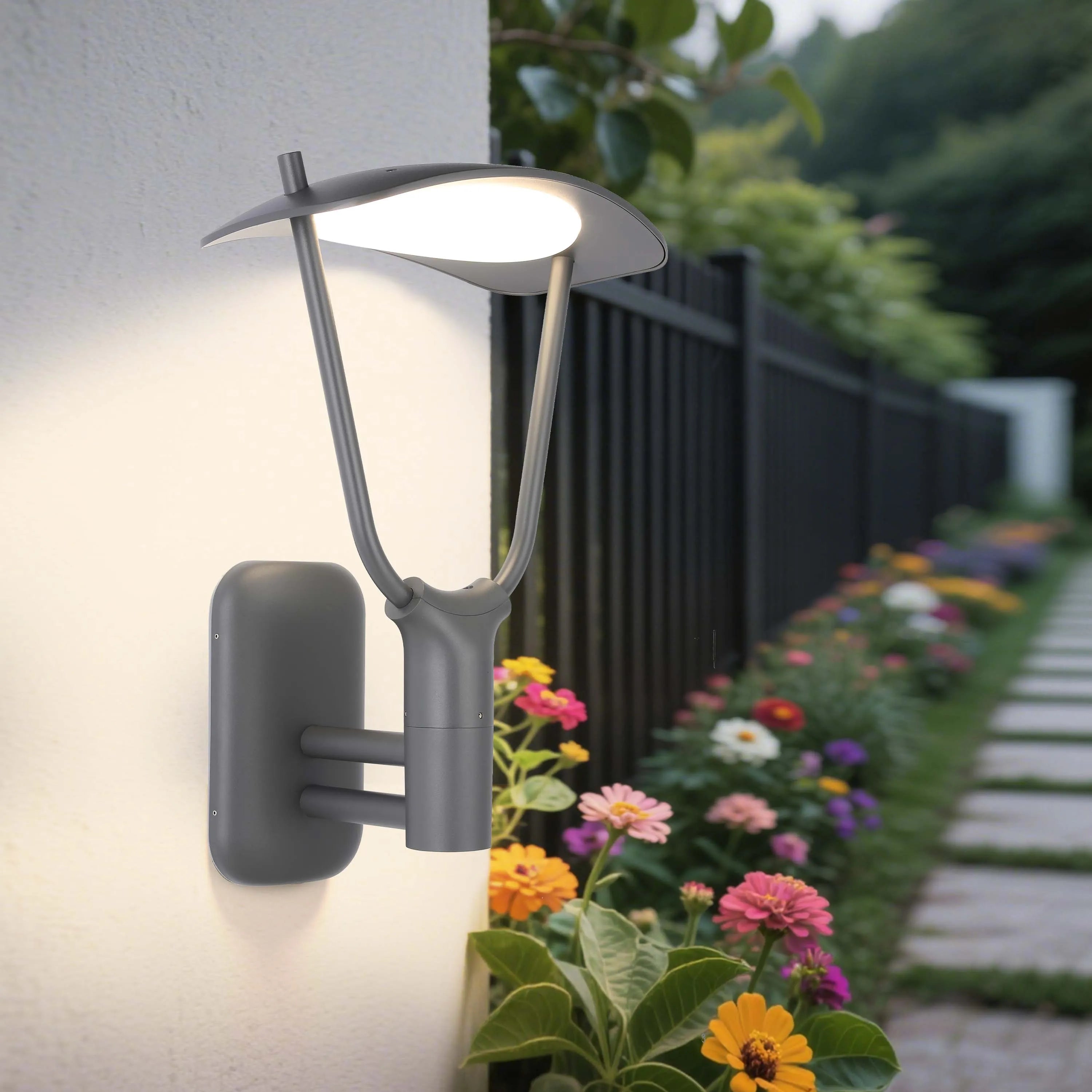Lámpara de pared moderna gris para exterior con grado de protección IP65