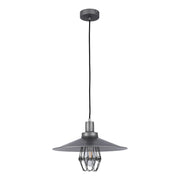 Lámpara Colgante Estilo Vintage Industrial con Jaula Metálica Gris E27
