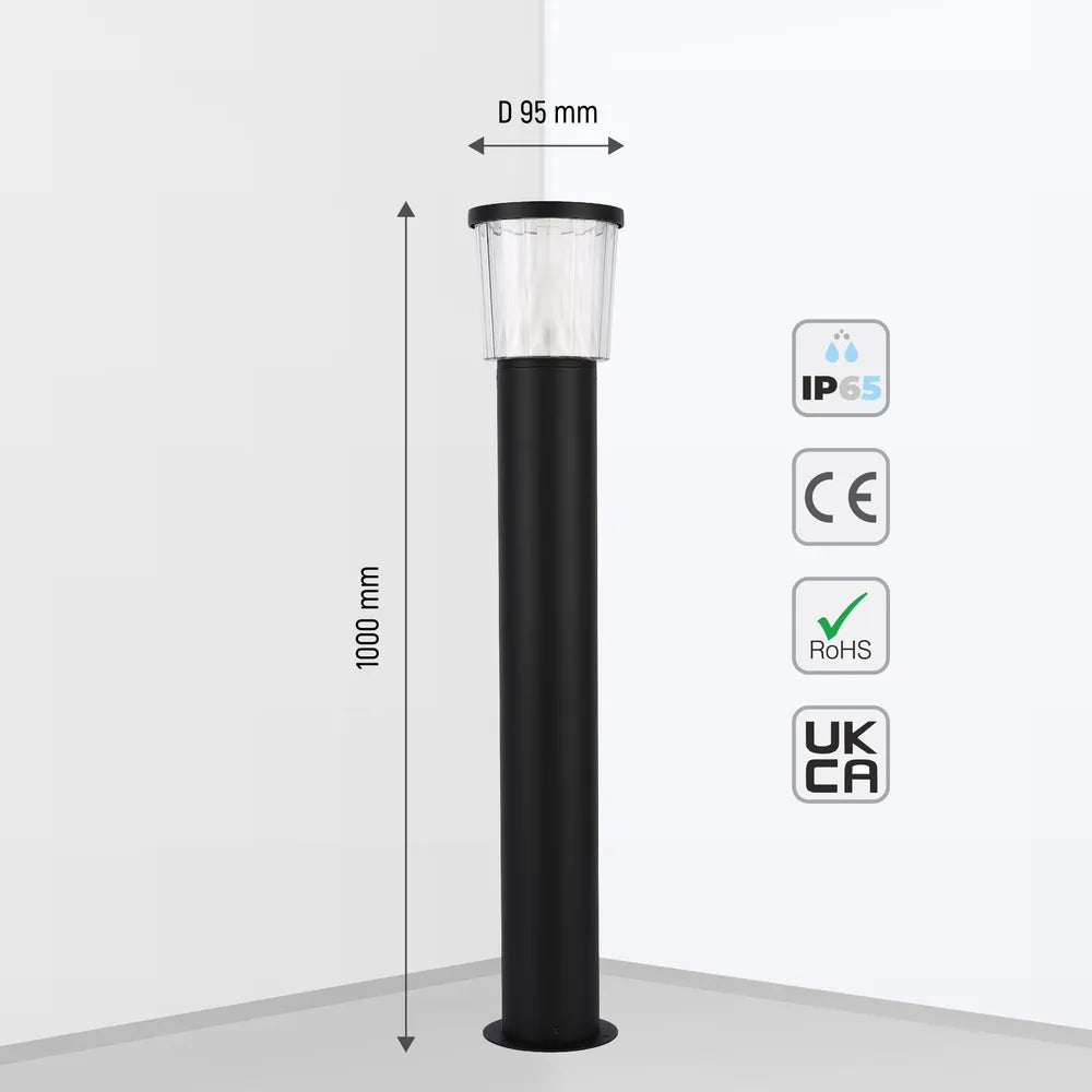 Tamaño y especificaciones técnicas de la Luz Bolardo LED HaloGlow 12W Blanco Cálido-257-03066