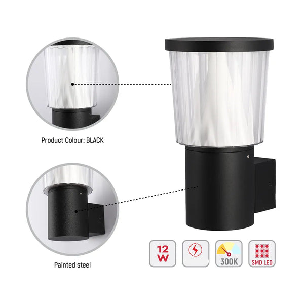 Detalles del Farol de Pared LED HaloGlow – Luz Cálida 12W-183-03474