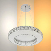 Candelabro de Cristal TEKLED Helix Candelabro de Cristal LED con Acabado en Cromo Texturizado 80W--159-18346