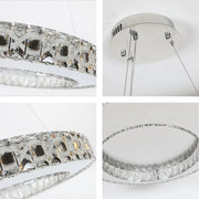 Toma cercana de la Lámpara de Araña LED Helix Crystal con Acabado en Cromo Irregular 80W-159-18346