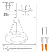 Manual del usuario para la lámpara de araña LED Helix Crystal con acabado cromado ondulado 80W-159-18346