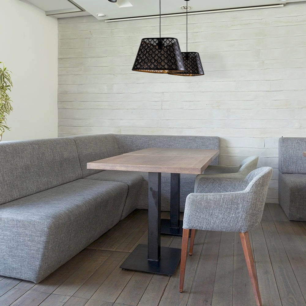 More interior usage of Black Gold Metal Frustum Pendant Light with E27 Fitting | TEKLED 150-18338