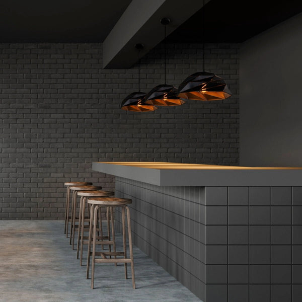 More interior usage of Black Gold Metal Laser Cut Dome Modern Pendant Light D450 with E27 Fitting | TEKLED 150-18150