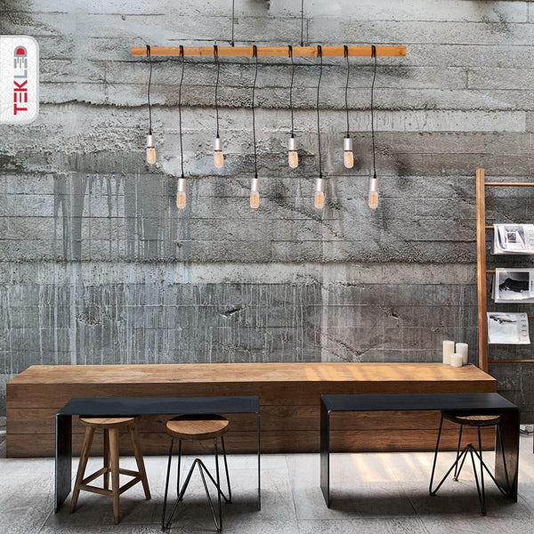 Más uso interior del Lámpara Colgante Isla de Madera con Múltiples Varillas con 8xE27 Accesorios | TEKLED 159-17504