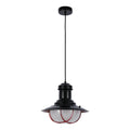 Lámparas Colgantes Estilo Jaula Industrial – Latón Antiguo y Negro con Detalles Rojos
