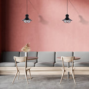 Lámparas Colgantes Estilo Jaula Industrial – Latón Antiguo y Negro con Detalles Rojos