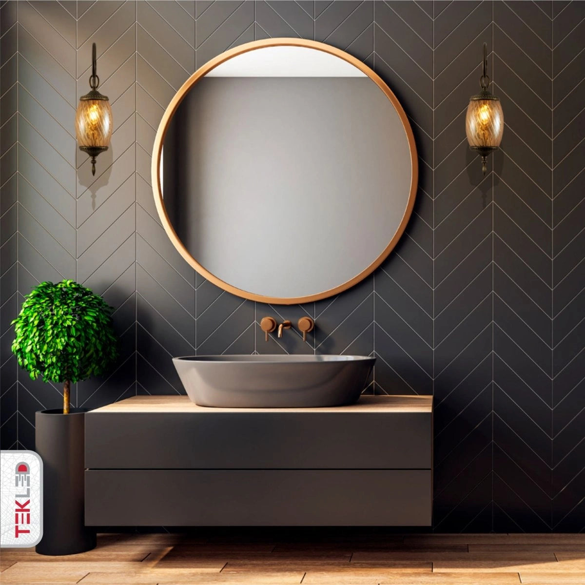Indoor usage of Amber Glass Antique Bronze Metal Body Moroccan Style Wall Lamp with E27 Fitting | TEKLED 151-19454