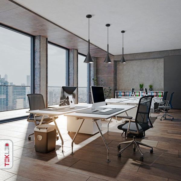 Indoor usage of Black Funnel Nordic Modern Metal Ceiling Pendant Light with E27 Fitting | TEKLED 150-18394