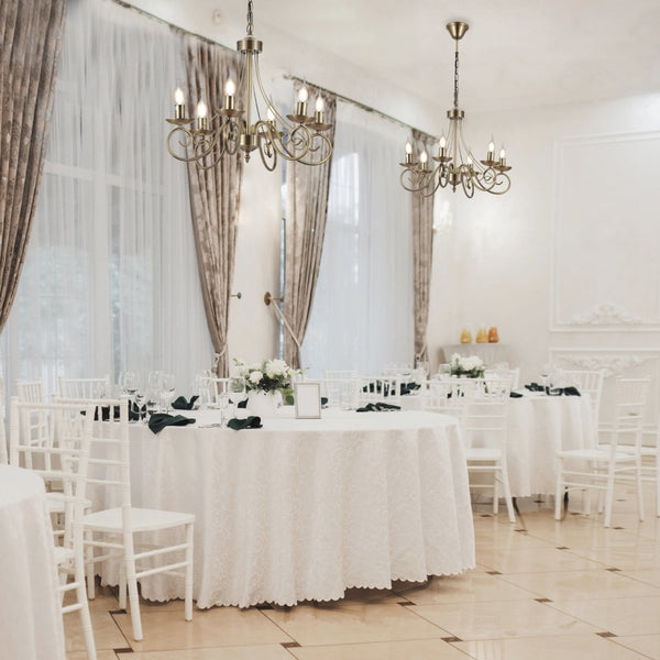 Restaurant club house wedding saloon Interior application of Candle Vintage Antique Brass French Chandelier Ceiling Light