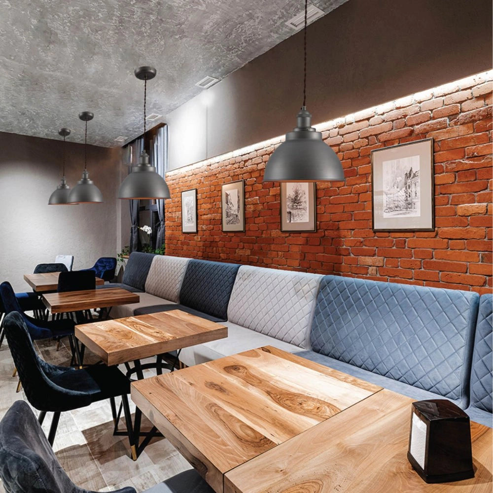 Indoor usage of Brooklyn Vintage Metal Dome Pendant Light Pewter Copper  Bronze E27  | TEKLED 150-18203