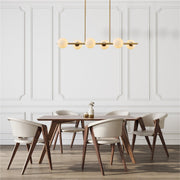 Interior application of Gold Metal Body Opal Glass Globes Kitchen Island Chandelier Ceiling Light with 6xG9 Fittings | TEKLED 158-19716