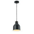Lámpara colgante cilíndrica con cúpula contemporánea, ideal para cocinas o comedores modernos.