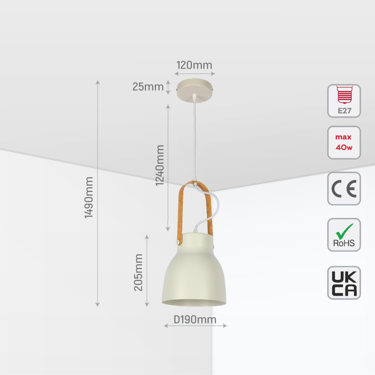 Lámpara colgante de diseño nórdico en forma de cono, perfecta para comedores de estilo moderno y minimalista.