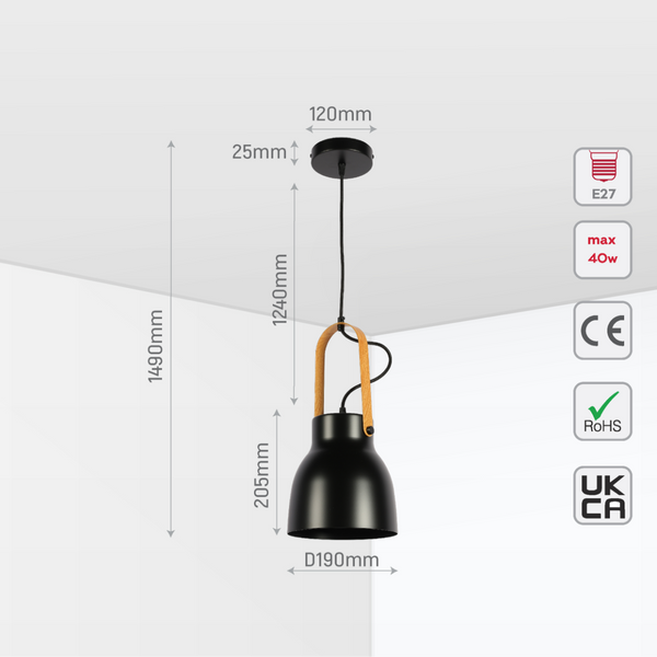 Lámpara colgante en forma de cono, ideal para espacios nórdicos y contemporáneos, perfecta para comedores y cocinas modernas.