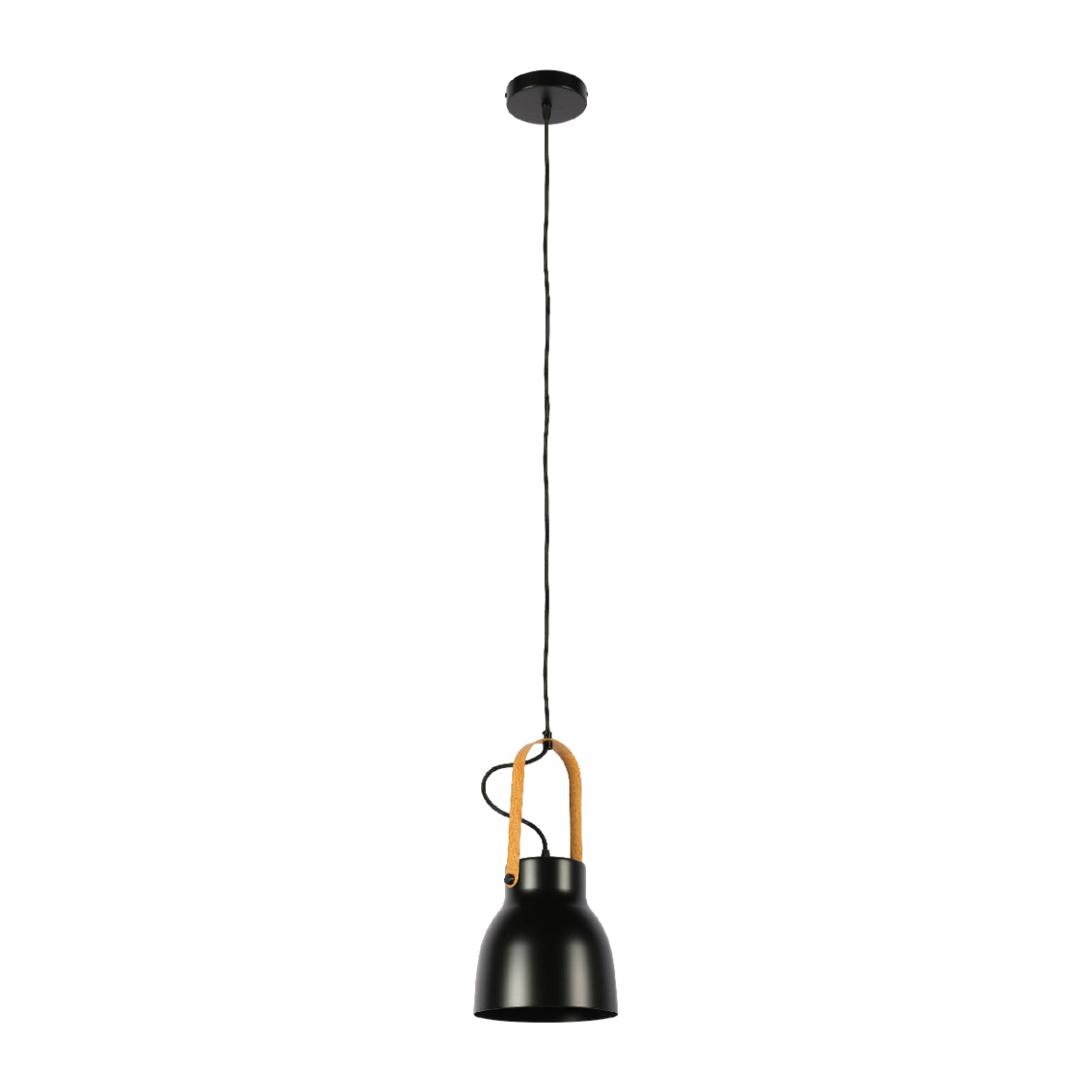 Lámpara colgante en forma de cono, ideal para cocinas modernas con estilo nórdico, aportando elegancia y funcionalidad.
