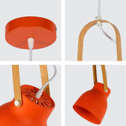 Acercamiento a la lámpara colgante Narvik, estilo nórdico, ideal para cocinas modernas y comedores, destacando su diseño minimalista.