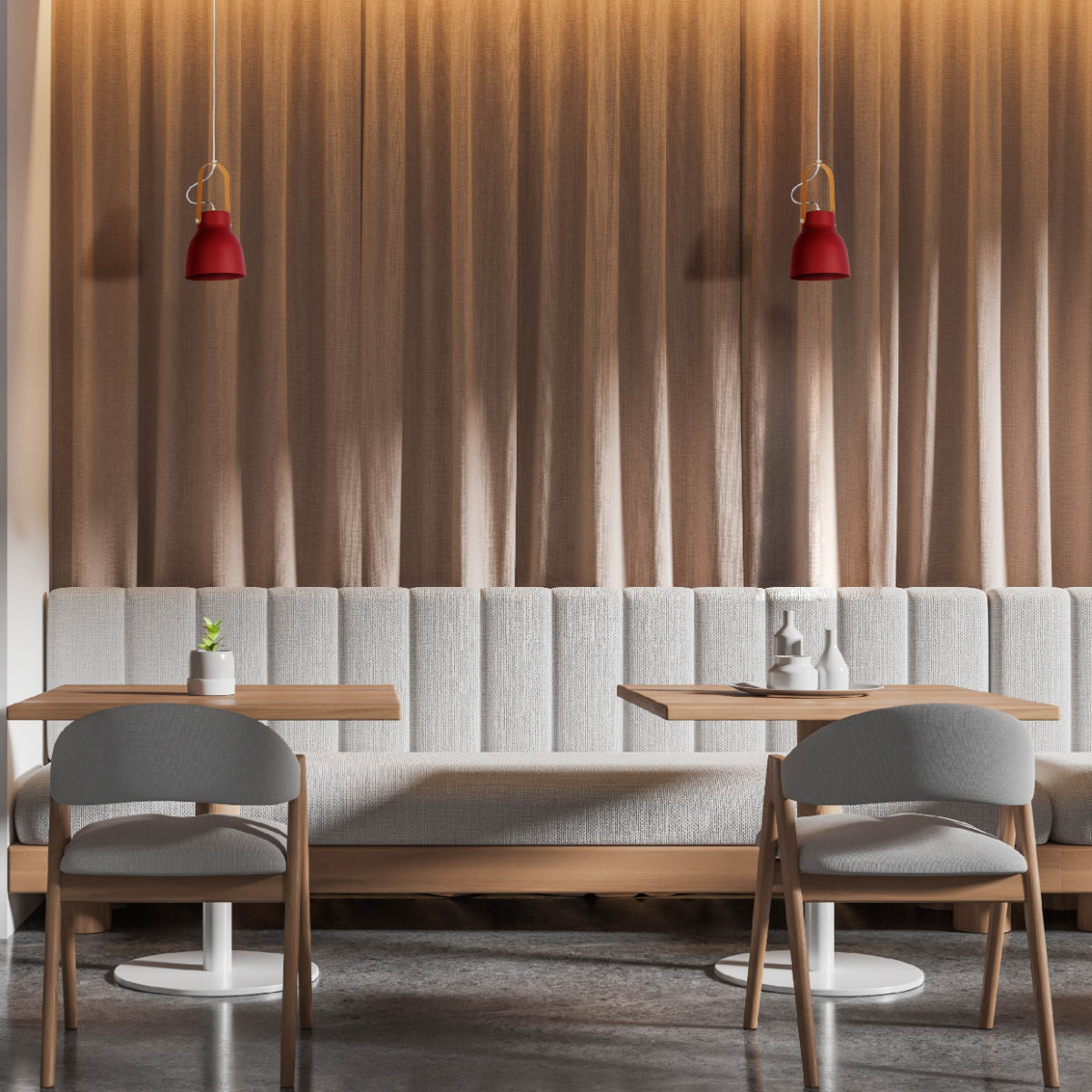 Luz colgante con diseño cónico nórdico, perfecta para comedores en decoraciones modernas y minimalistas.