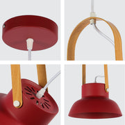 Primer plano de la elegante lámpara colgante nórdica con acabado mate, ideal para comedores de estilo moderno.