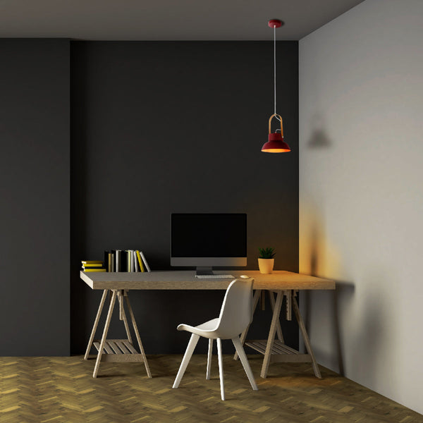 Lámpara colgante en forma de cono, perfecta para cocinas modernas con decoración nórdica y un toque minimalista.
