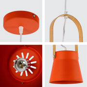 Detalle de la lámpara colgante de cono nórdico, perfecta para ambientes modernos y minimalistas en comedores o cocinas.