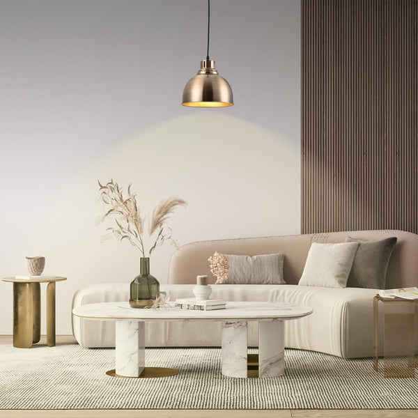 Lámpara colgante de dome clásica, ideal para comedores con estilo atemporal y elegante. Perfecta para iluminar cenas.
