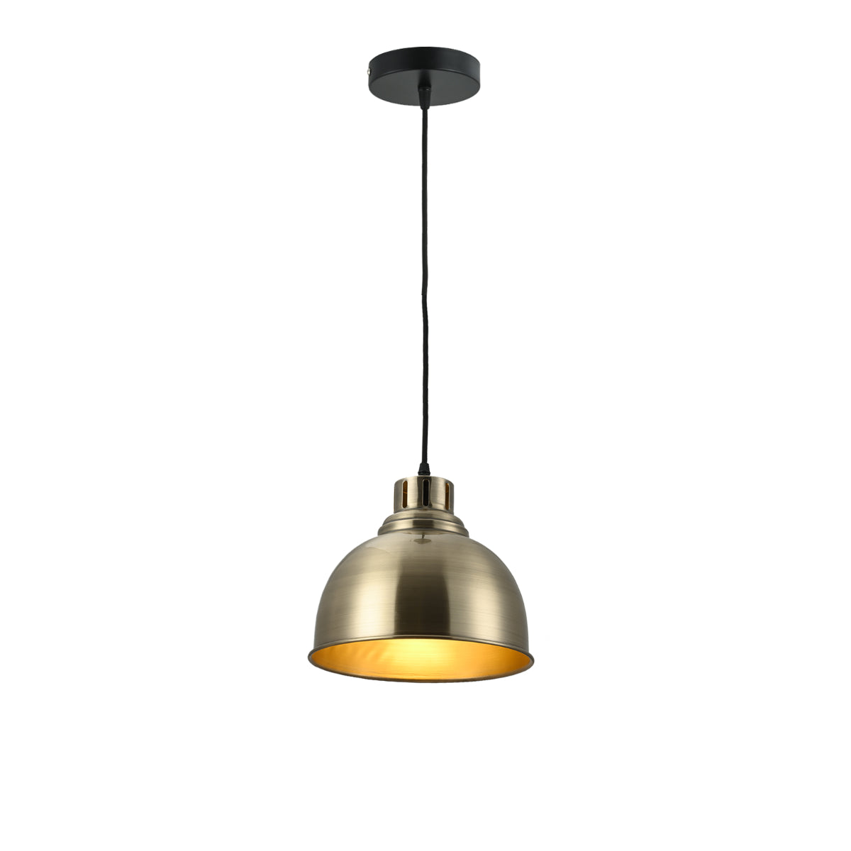Imagen principal de una luminaria de dome clásico en un ambiente rústico, ideal para comedores y espacios de estilo atemporal.