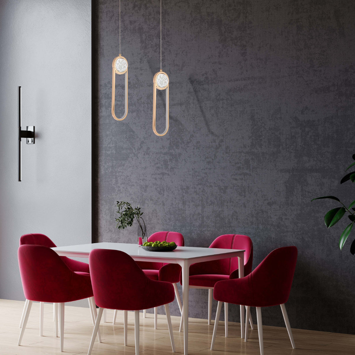 Lámpara colgante LED Farrah de perlas, ideal para comedores modernos con un toque elegante y sofisticado.