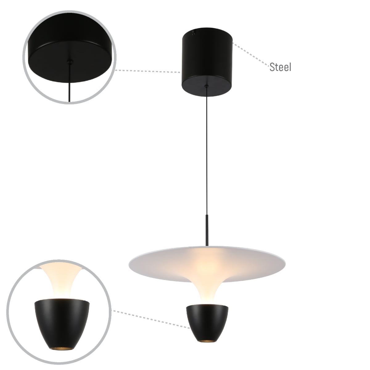 Luz colgante de estilo moderno con diseño de fuente, ideal para salas de estar o comedores contemporáneos. Función de cambio de temperatura.