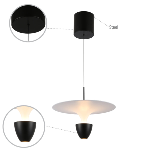 Luz colgante de estilo moderno con diseño de fuente, ideal para salas de estar o comedores contemporáneos. Función de cambio de temperatura.