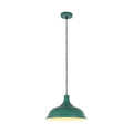 Lámpara colgante moderna de metal con sombra en tonos variados, perfecta para iluminar comedores de estilo contemporáneo.