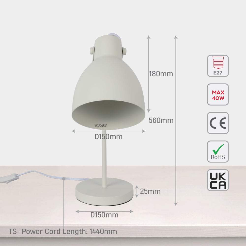 Lámpara de escritorio con brazo ajustable, ideal para oficinas modernas con estilo minimalista y funcional.