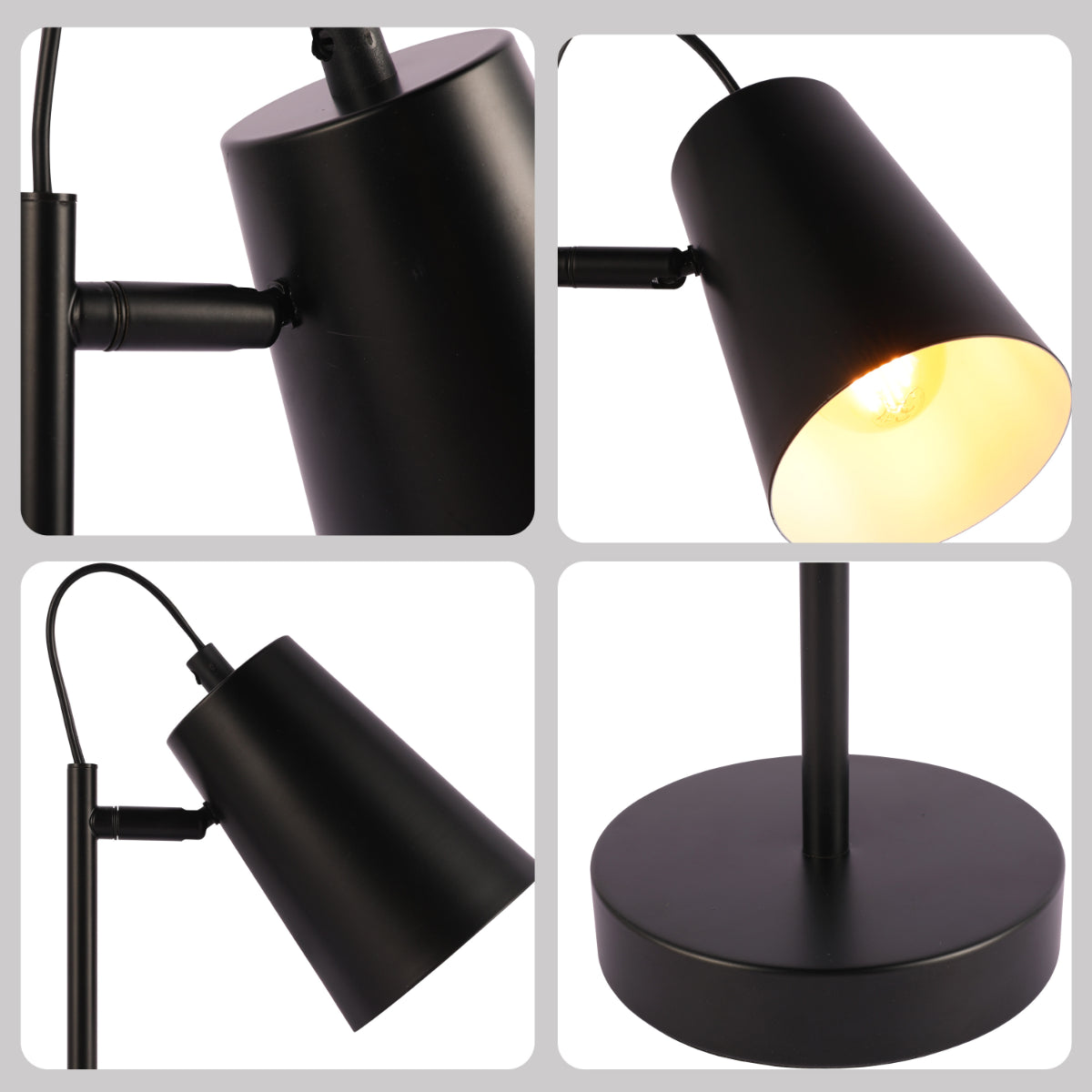 Lámpara de escritorio de cono cortado, moderna y elegante, ideal para oficinas contemporáneas y espacios de trabajo creativos.