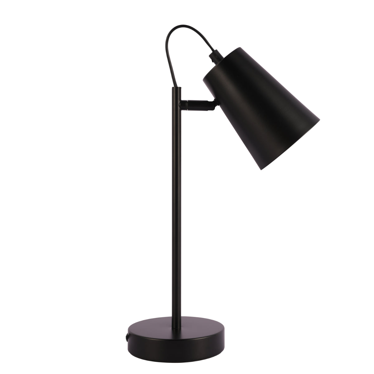 Lámpara de escritorio de corte cónico, perfecta para oficinas modernas, combinando elegancia y colores vibrantes en el decorado contemporáneo.